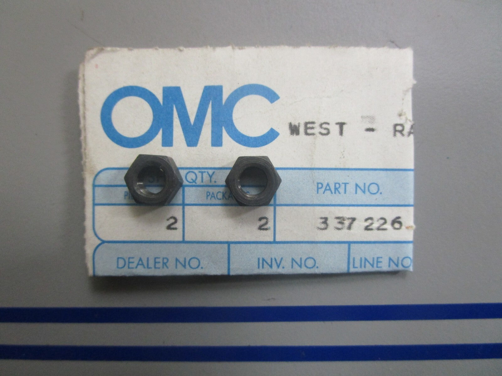 *NEW OEM* (LOT OF 2) 0810 OMC Johnson Evinrude Nut 337226 0337226