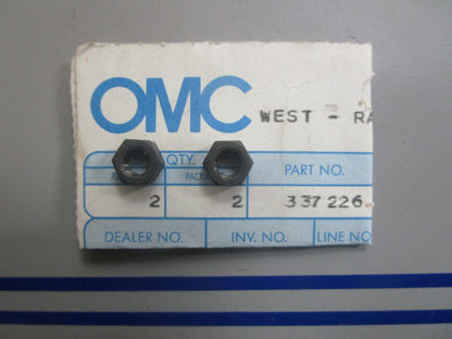 *NEW OEM* (LOT OF 2) 0810 OMC Johnson Evinrude Nut 337226 0337226