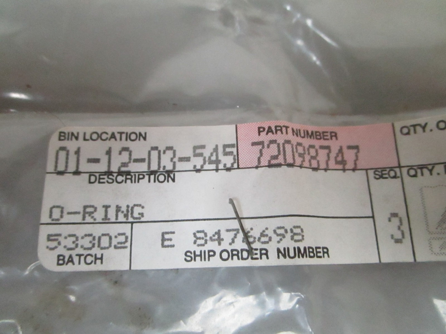 NEW OEM 72098747 AGCO O-Ring 0810