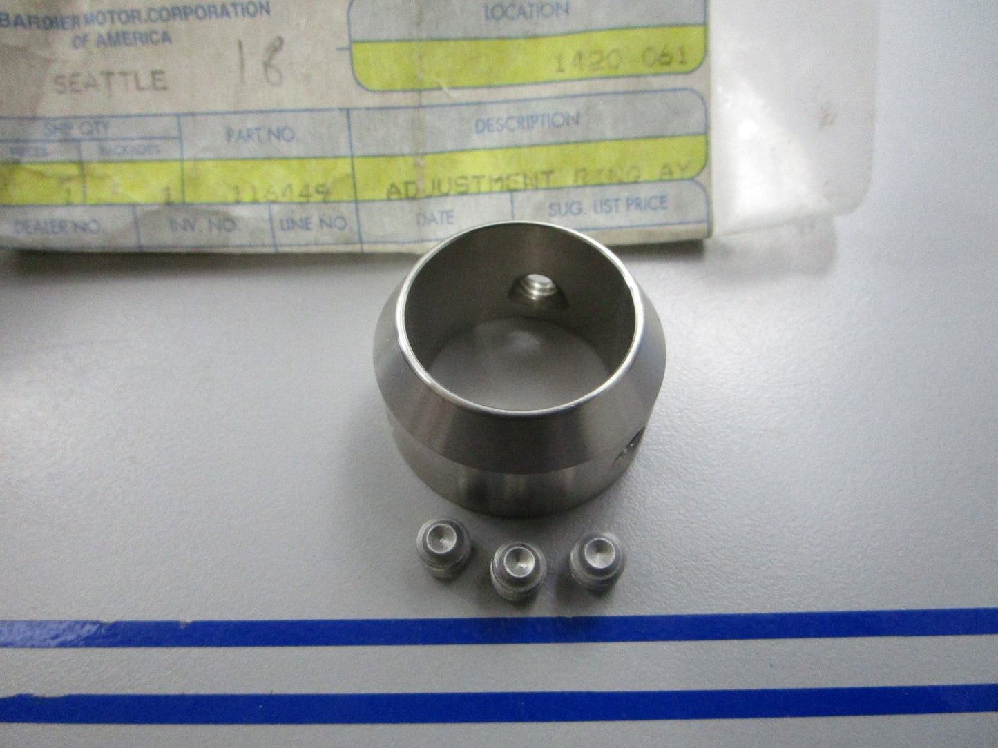 *NEW OEM* 0810 OMC Johnson Evinrude Adjustment Ring 116449 0116449