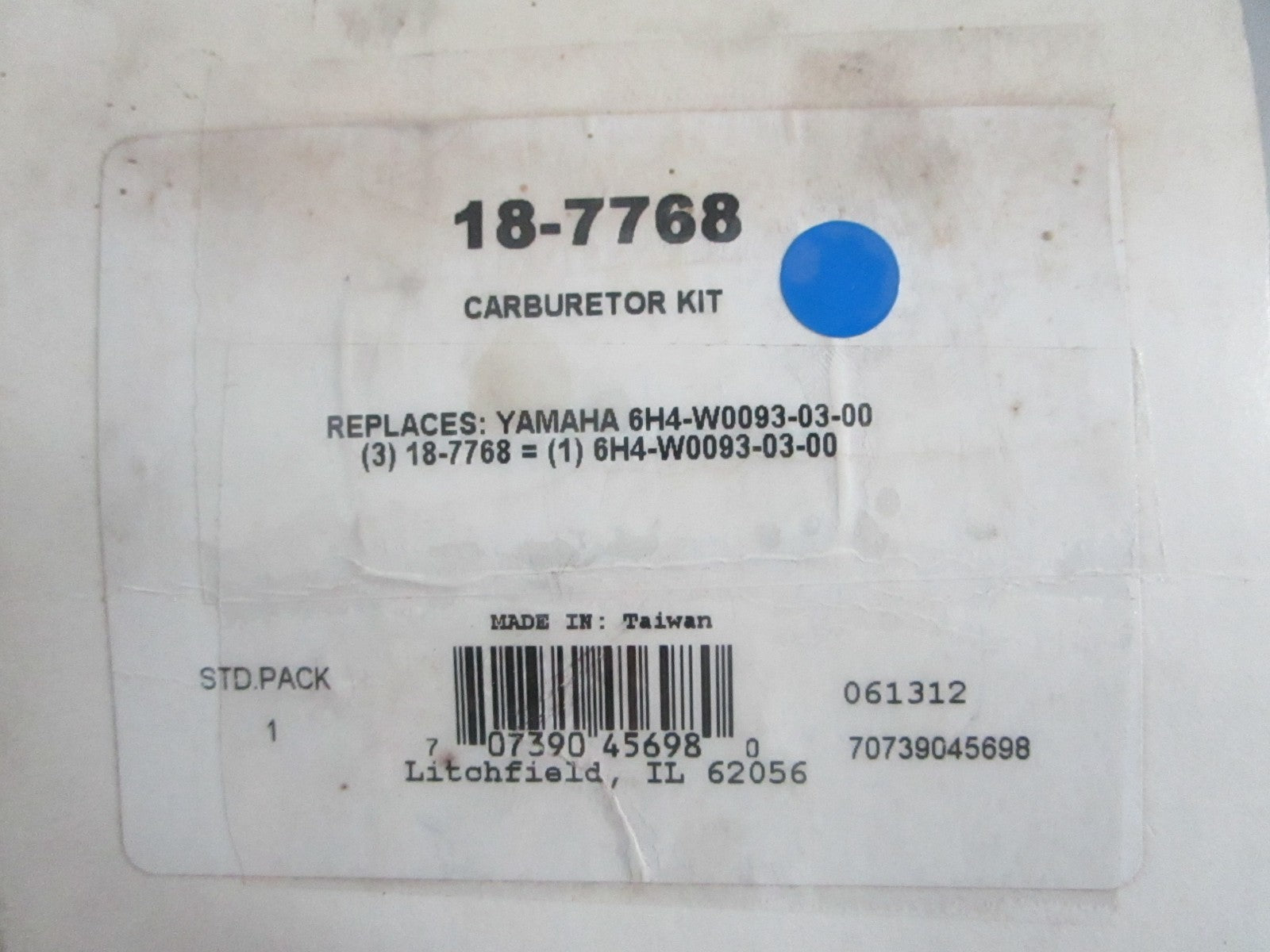 NEW 18-7768 Sierra Carburetor Kit Rep: 6H4-W0093-93-00 Yamaha 0820