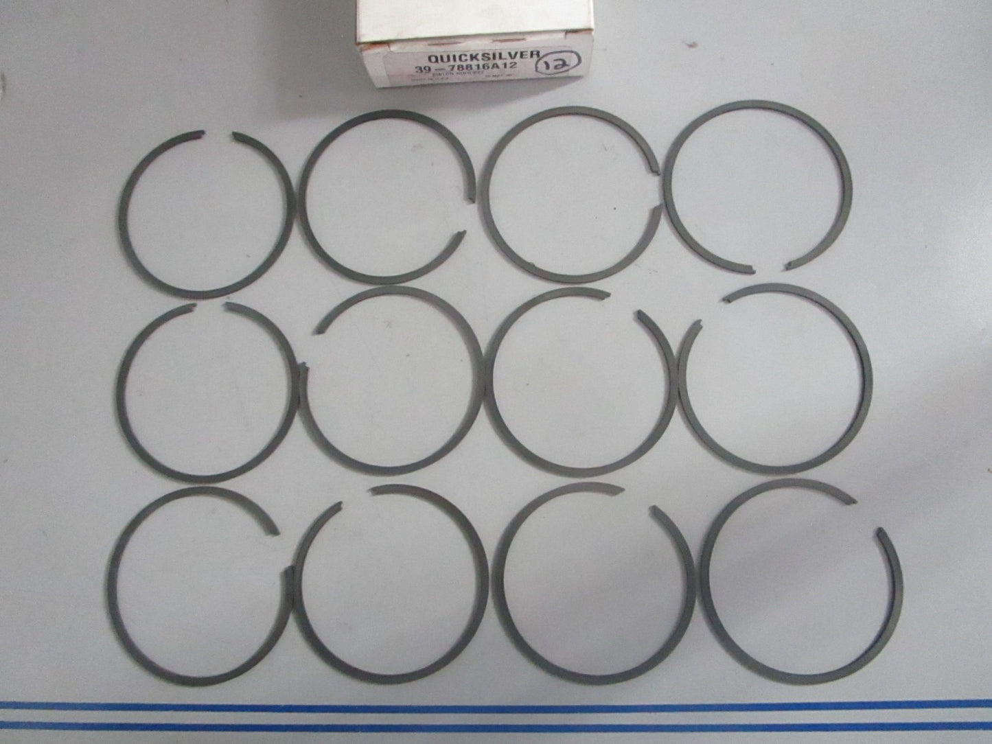 NEW OEM 39-78816A12 Mercury Quicksilver 12 Piston Ring Set 0820