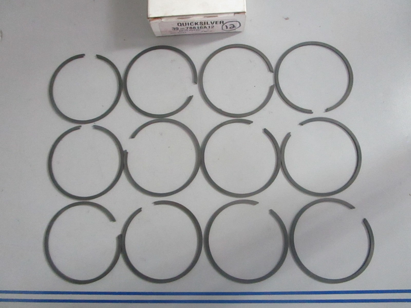 NEW OEM 39-78816A12 Mercury Quicksilver 12 Piston Ring Set 0820