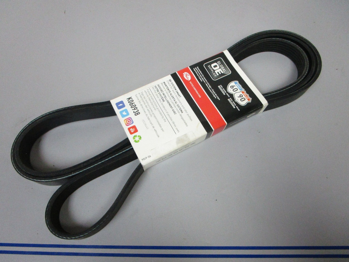 NEW K060938 Gates Micro-V 13/16" x 94 ½" Serpentine Belt 0720