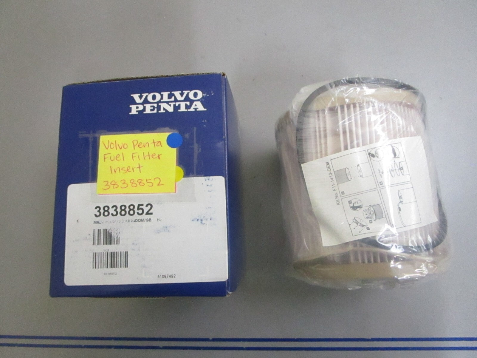 *NEW OEM* 0820 Volvo Penta Fuel Filter Insert 3838852