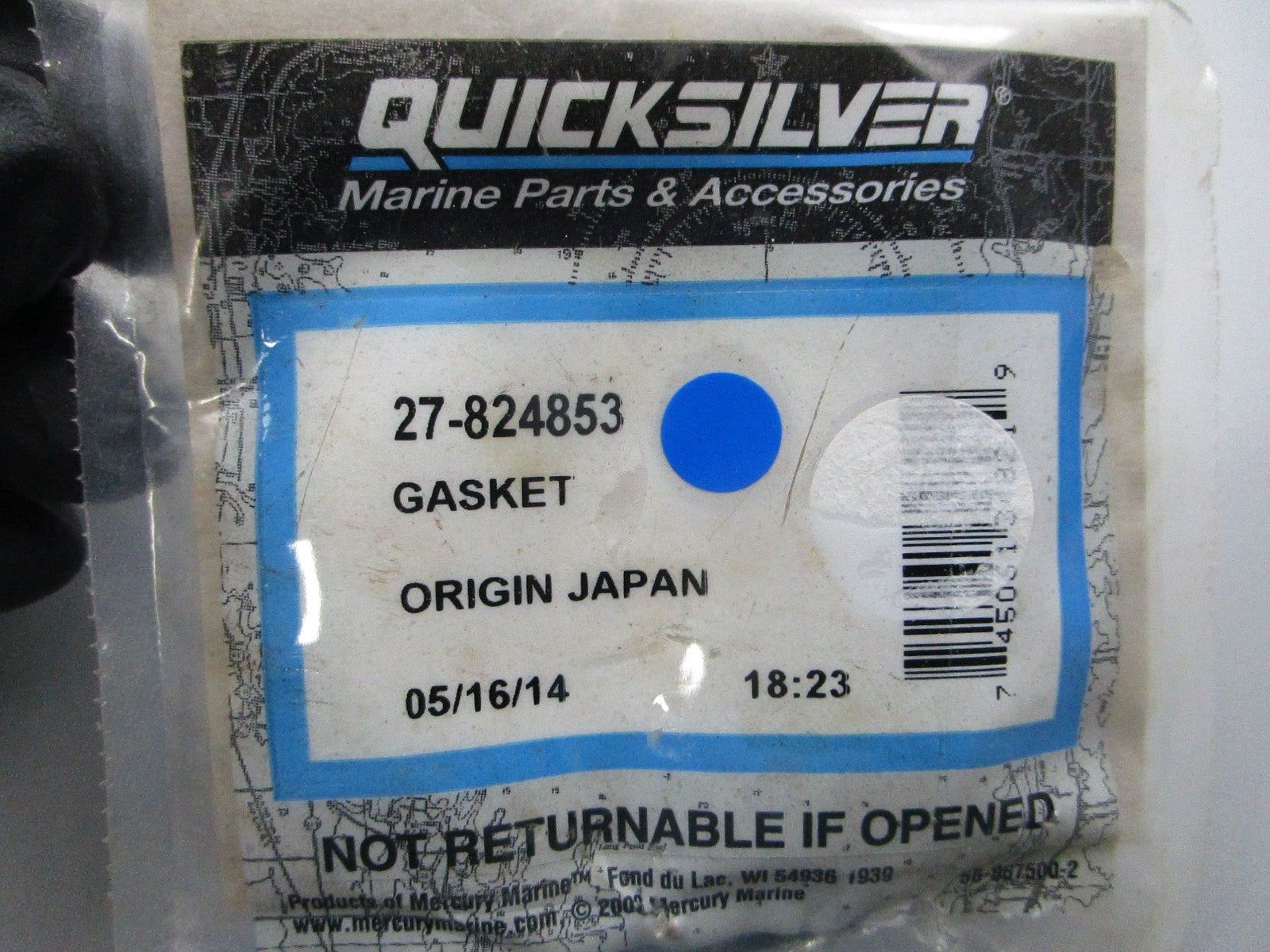 NEW OEM 27-824853 Mercury Quicksilver Gasket 0810