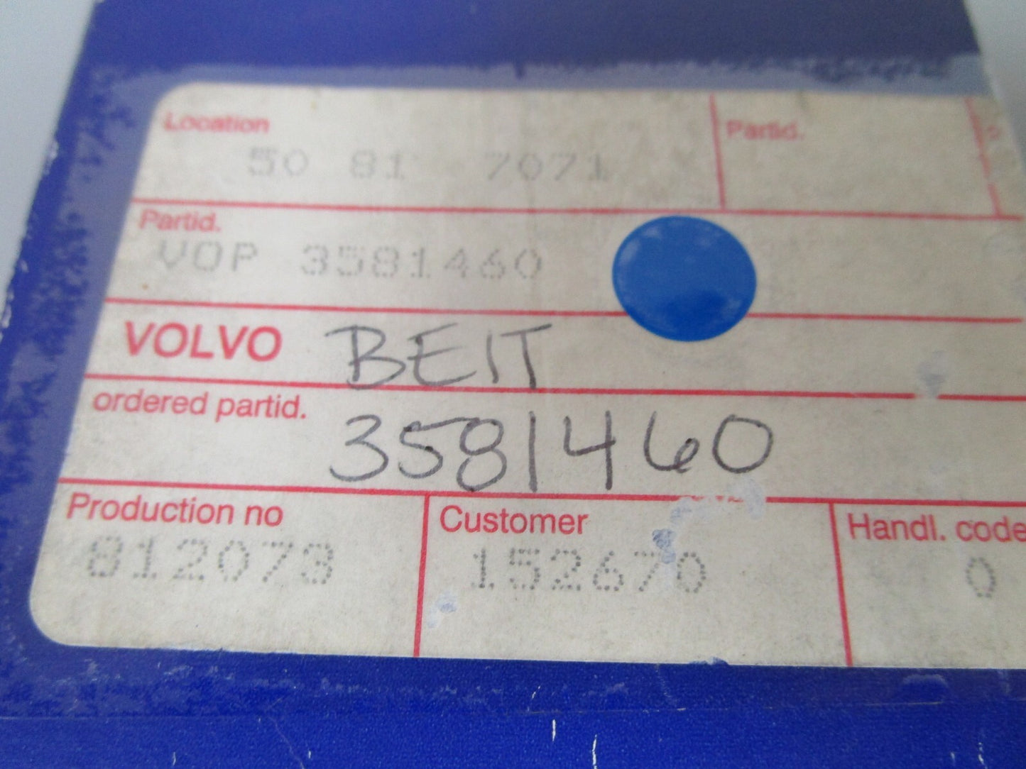 *NEW OEM* 0720 Volvo Penta Belt 3581460