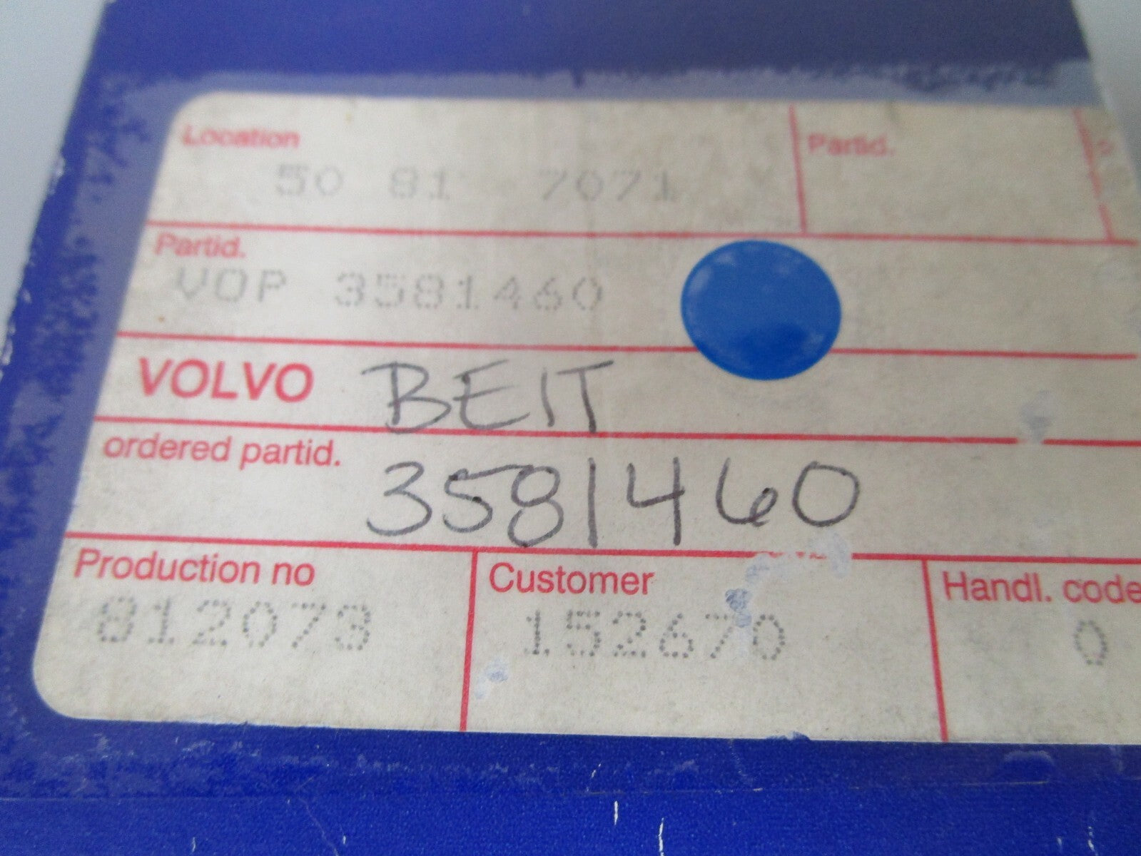 *NEW OEM* 0720 Volvo Penta Belt 3581460