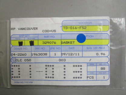 *NEW OEM* 0810 OMC Johnson Evinrude Gasket 329076 0329076