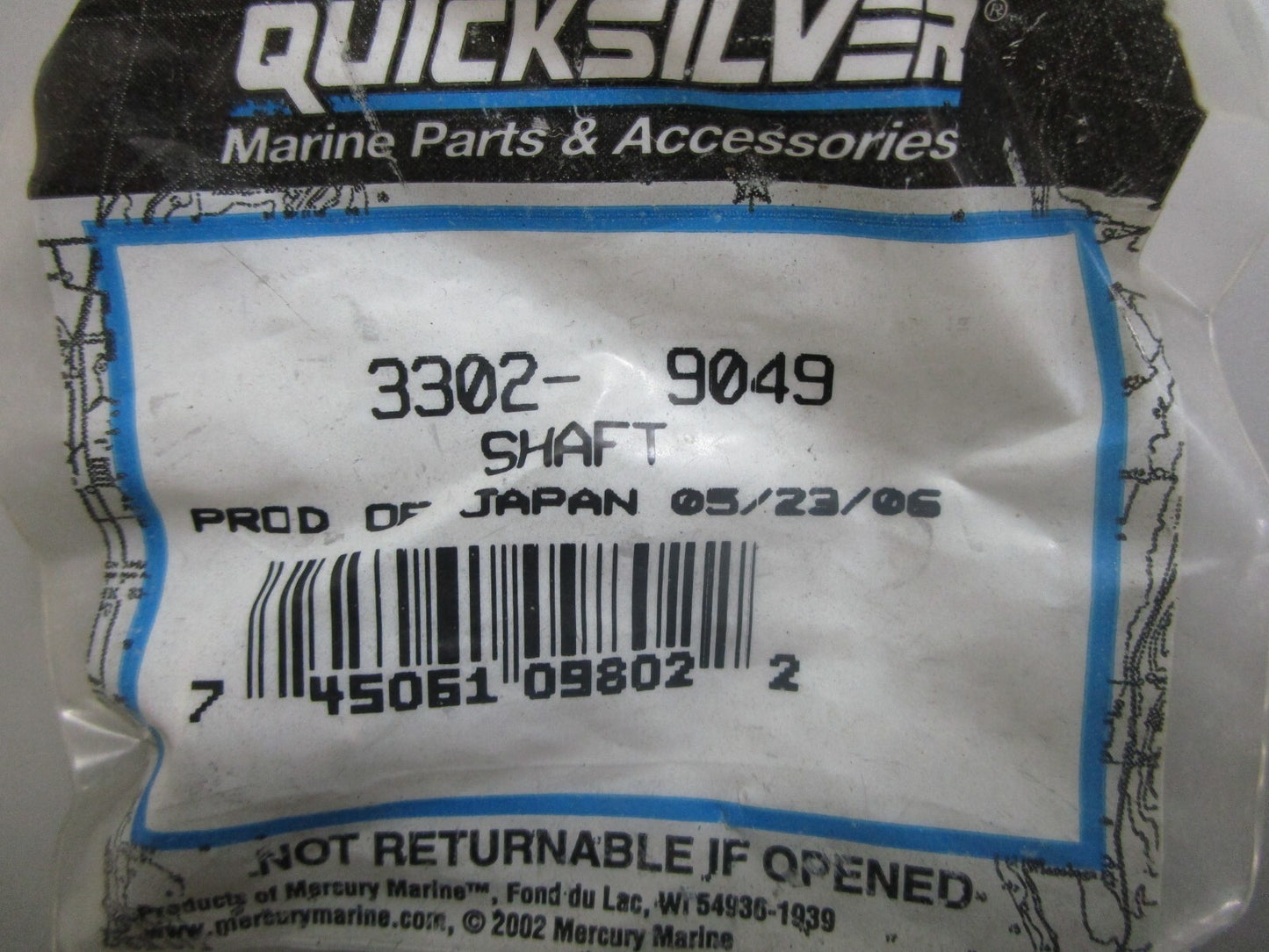 *NEW OEM* 0810 Mercury Quicksilver Shaft 3302-9049
