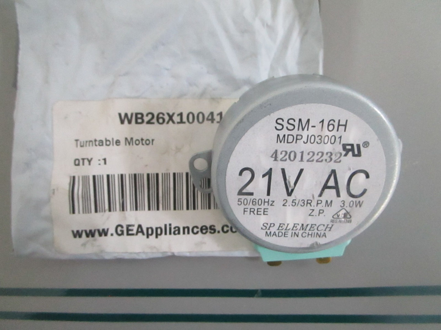 GE WB26X10041 Microwave Turntable Motor Genuine Replacement NEW OEM 0820