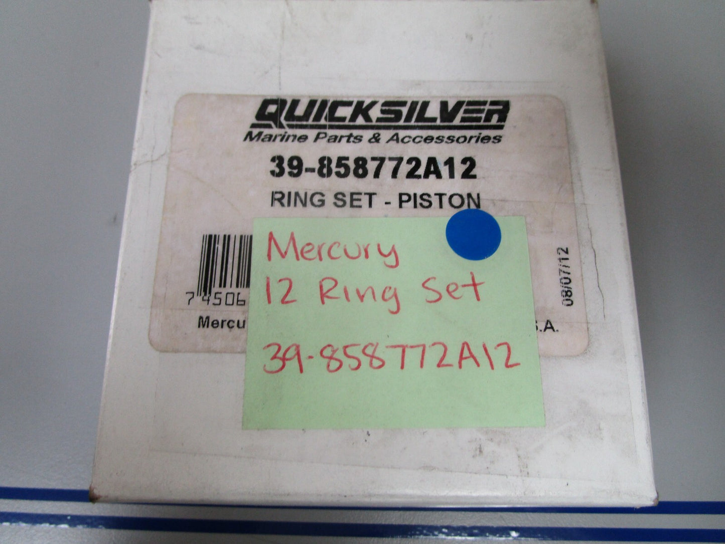*NEW OEM* 0720 Mercury Quicksilver 12 Piston Ring Set 39-858772A12
