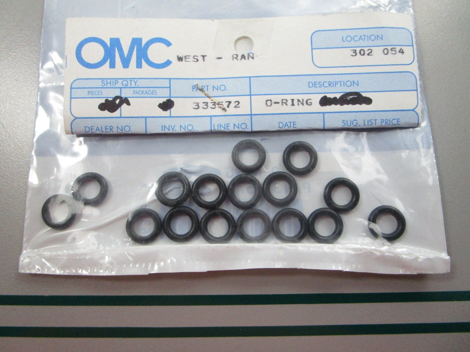 NEW OEM (LOT OF 16) 333572 0333572 OMC Johnson Evinrude O-Ring 0810