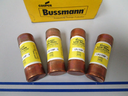 NEW OEM LPJ-15SP Bussman Low-Peak Dual Element Time Delay Fuse (LOT OF 4) 0720