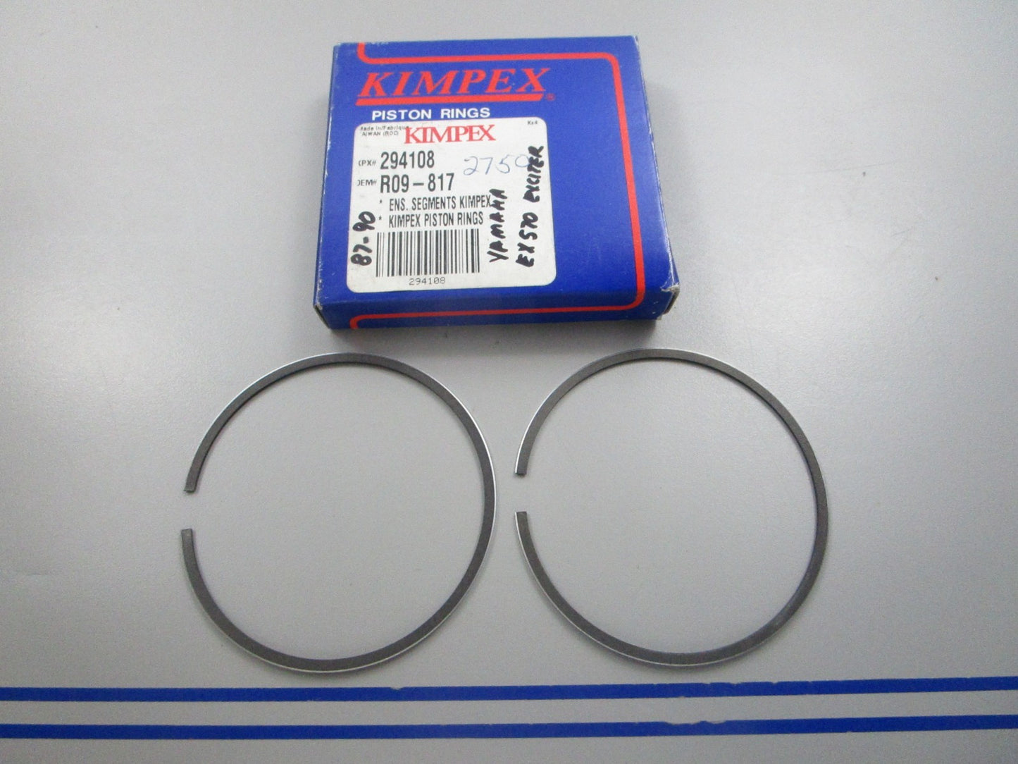 NEW 294108 Replaces: R09-817 Kimpex 2 Piston Ring Set 0810
