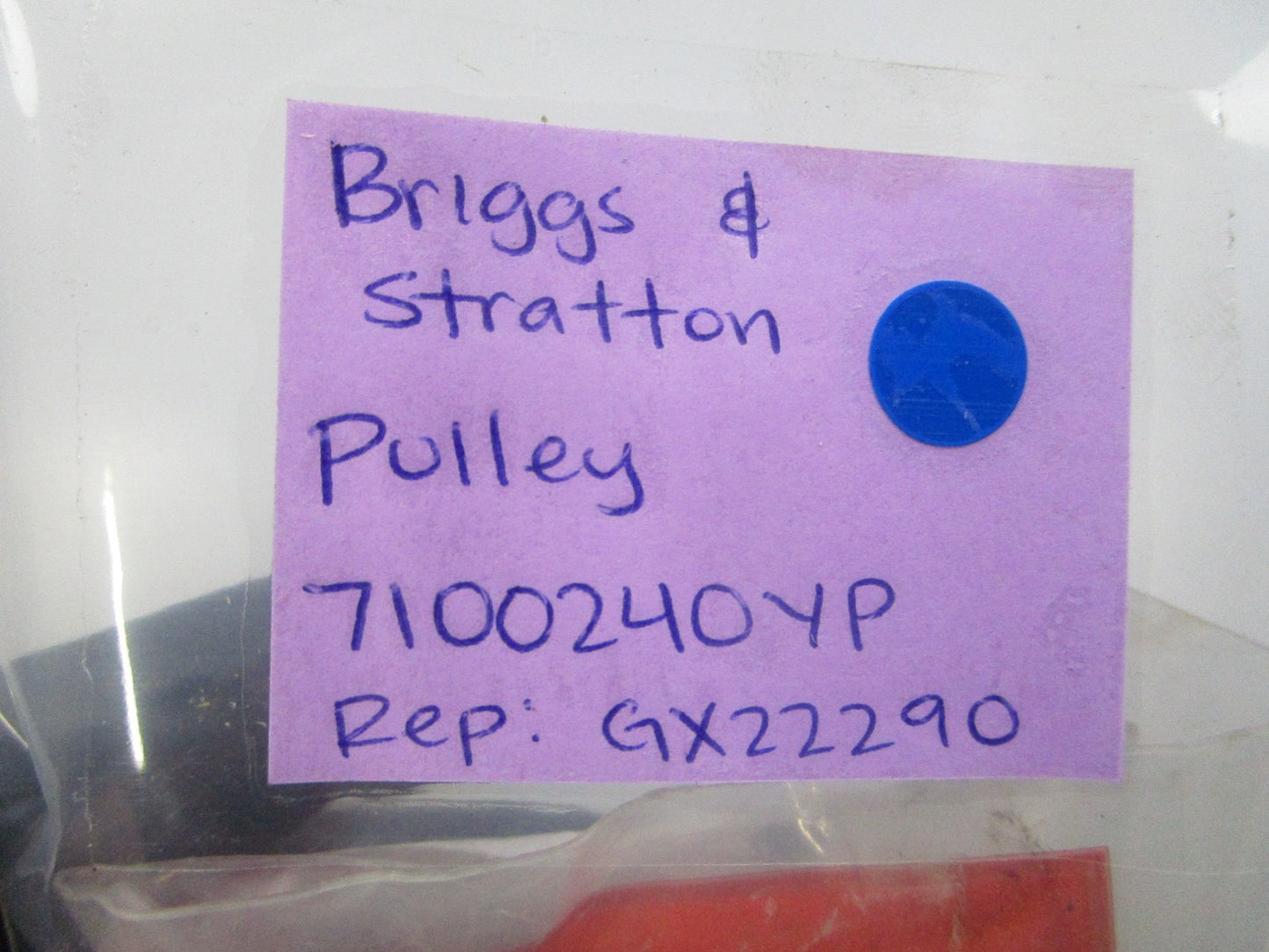 NEW OEM 7100240YP Repleaces: GX22290 Briggs & Stratton Pulley 0810