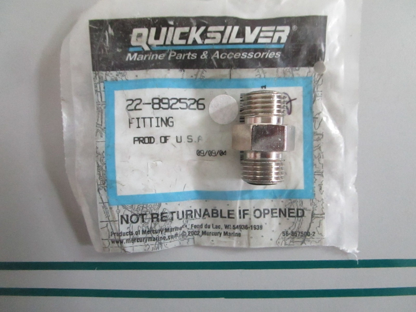 NEW OEM 22-892526 Mercury Quicksilver Fitting 0820