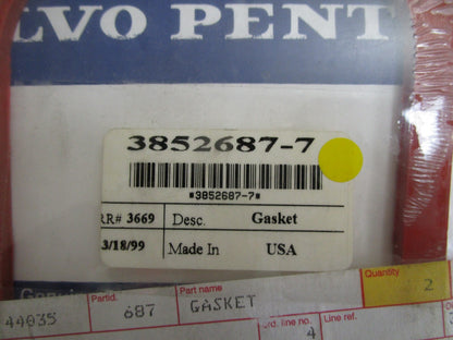 *NEW OEM* 0810 Volvo Penta Gasket 3852687-7