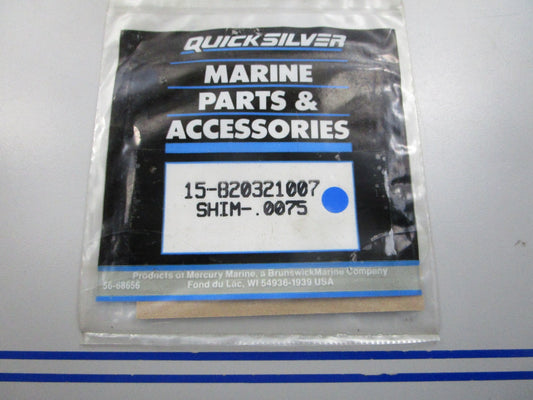 NEW OEM 15-820321007 Mercury Quicksilver .0075 Shim 0810