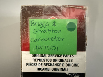 NEW OEM 497501 Briggs & Stratton Carburetor 0820