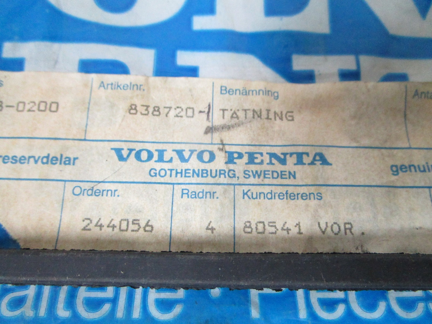 NEW OEM 838720 Volvo Penta Gasket 0720
