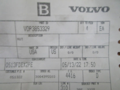 *NEW OEM* 0750 Volvo Penta NUT 3853329