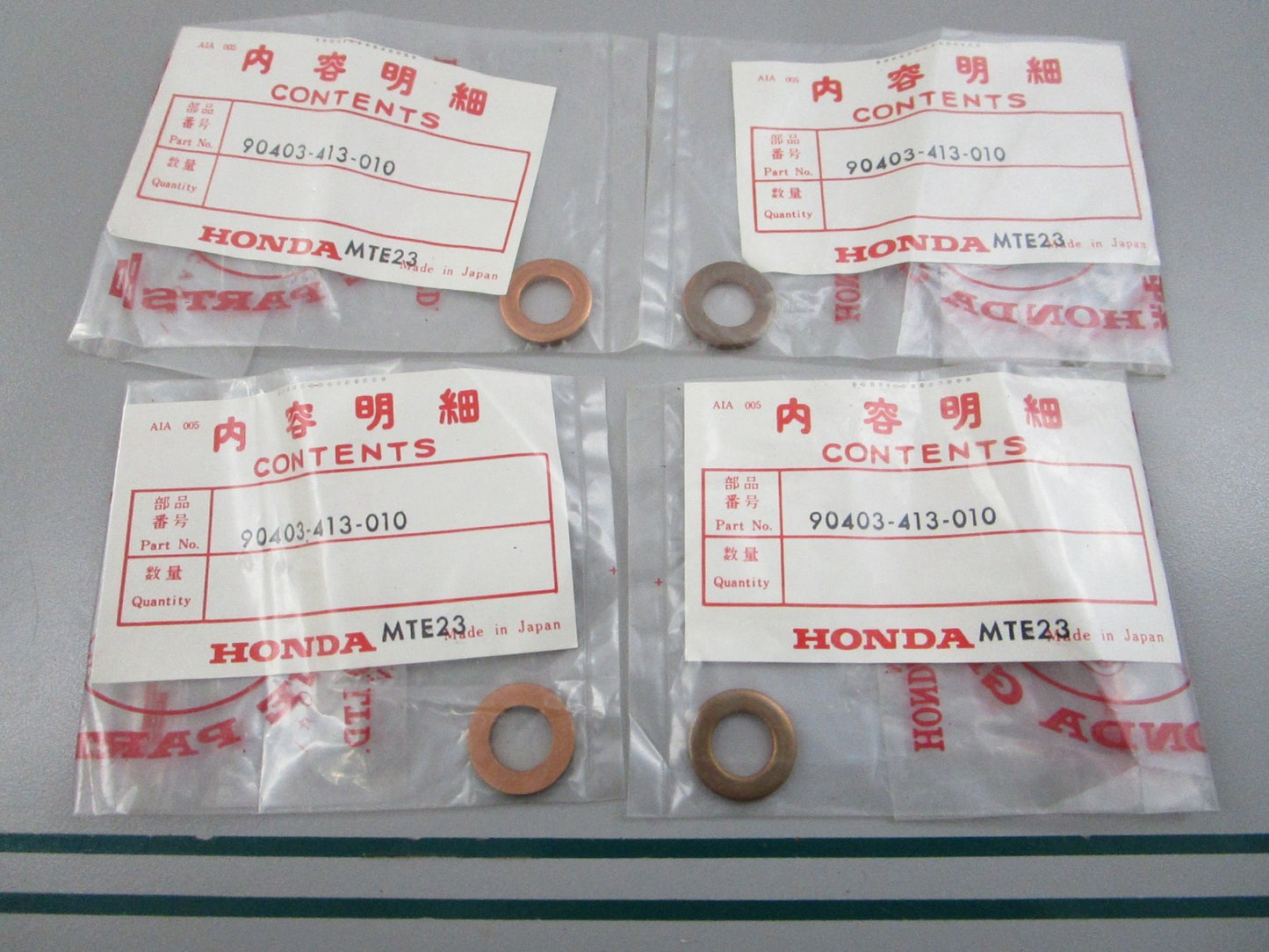 NEW OEM (LOT OF 4) 90403-413-010 Honda Washer 0810