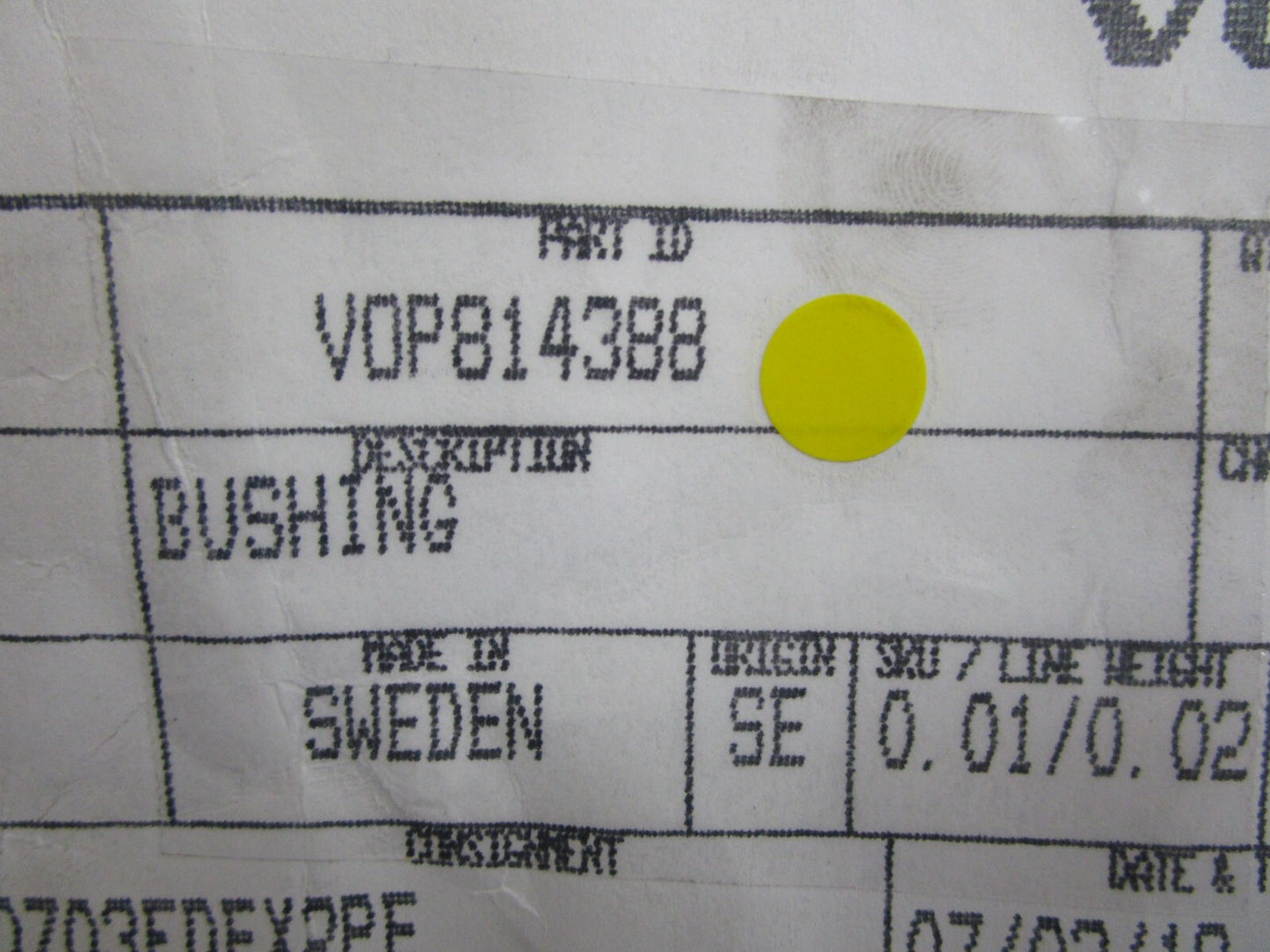 *NEW OEM* 0810 Volvo Penta Bushing 814388