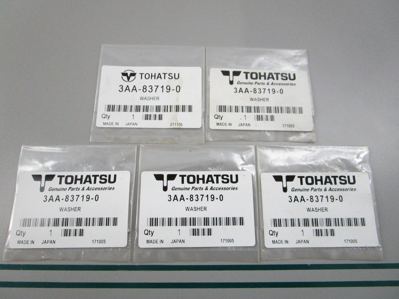 NEW OEM (LOT OF 5) 3AA-83719-0 3AA837190 Tohatsu Washer 0810