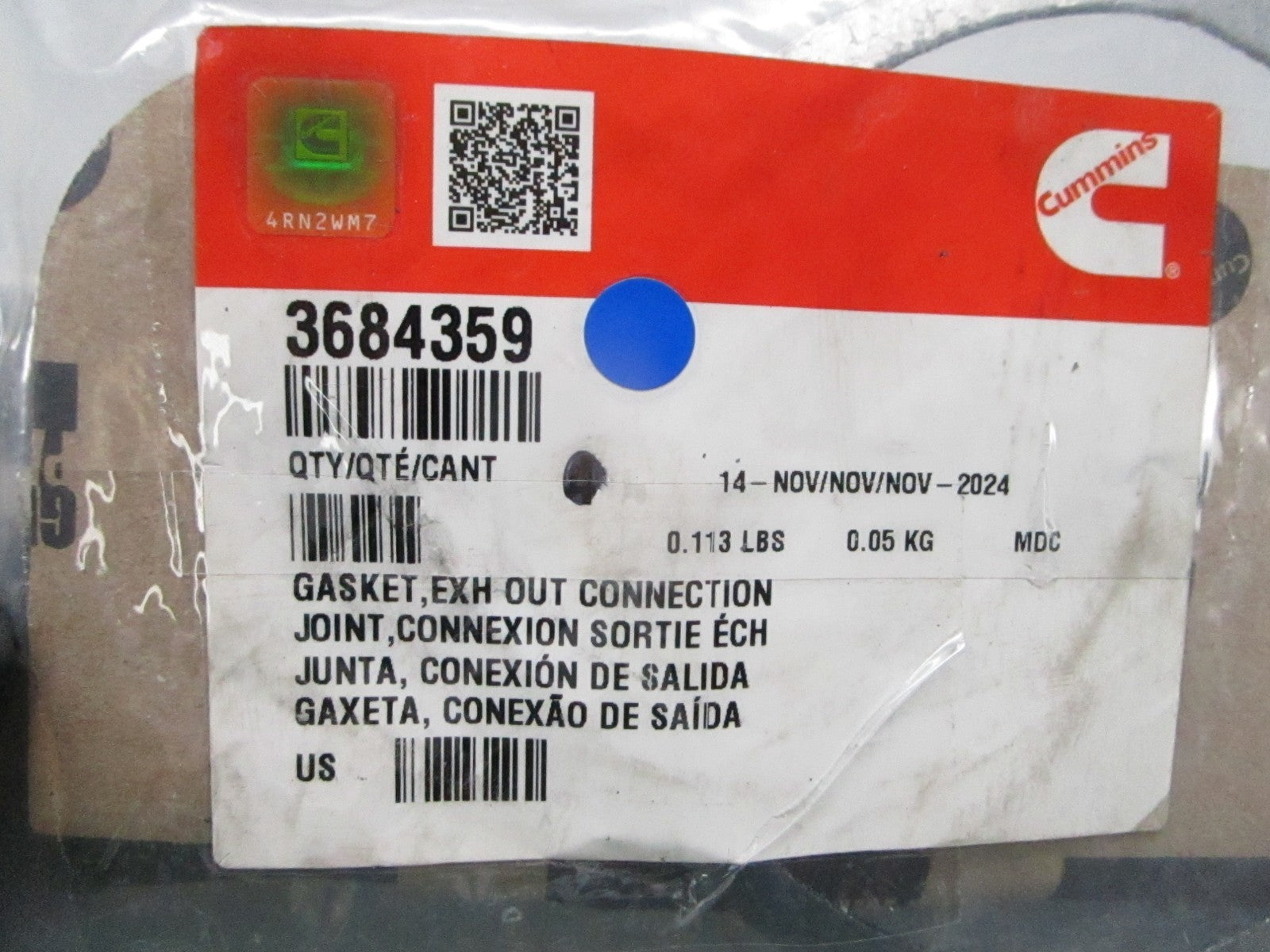 *NEW OEM* 0810 Cummins Exhaust Out Connection Gasket 3684359