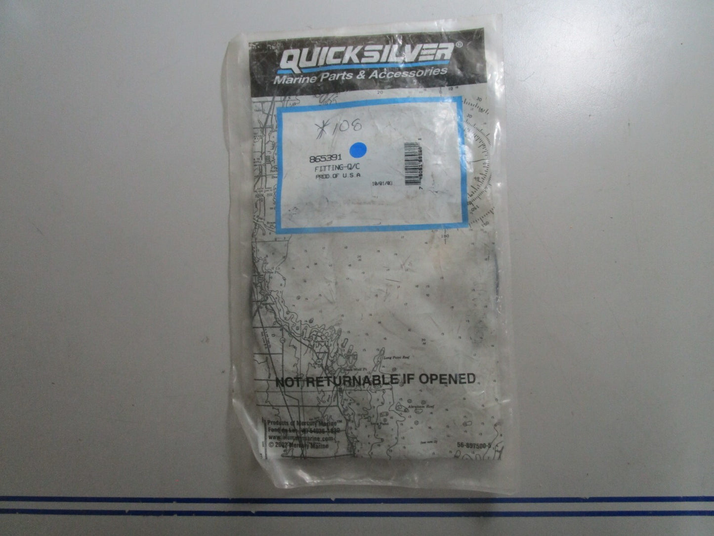 *NEW OEM* 0810 Mercury Quicksilver Quick Connect Fitting 865391