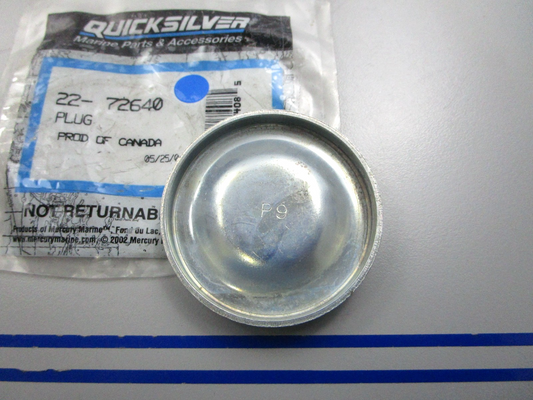 NEW OEM 22-72640 Mercury Quicksilver Plug 0810