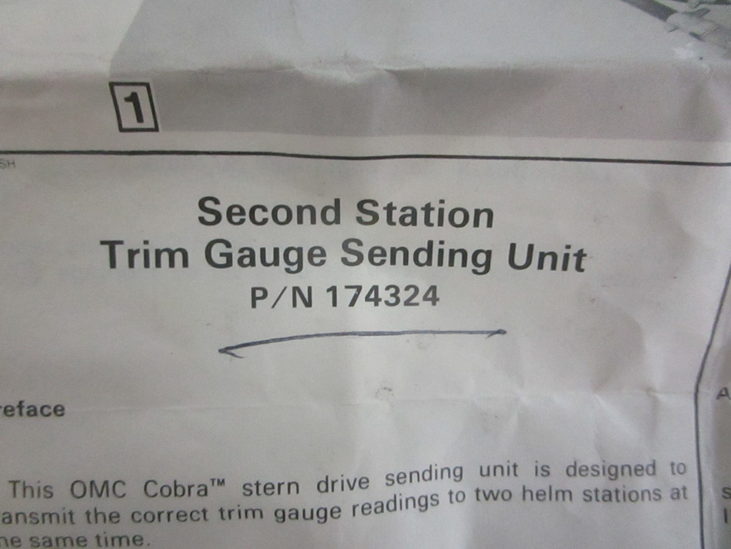*NEW OEM* 0820 OMC Johnson Evinrude Trim Sending Unit 174324 0174324