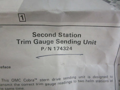 *NEW OEM* 0820 OMC Johnson Evinrude Trim Sending Unit 174324 0174324