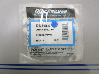 *NEW OEM* 0780 Mercury Quicksilver Check Ball Kit 3302-809520