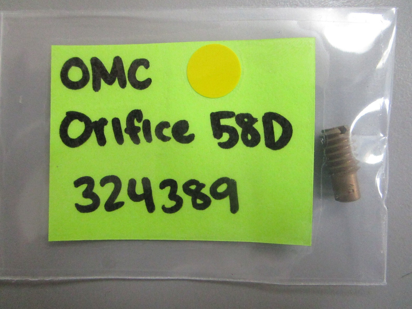 *NEW OEM* 0810 OMC Johnson Evinrude Orifice .058D 324389 0324389