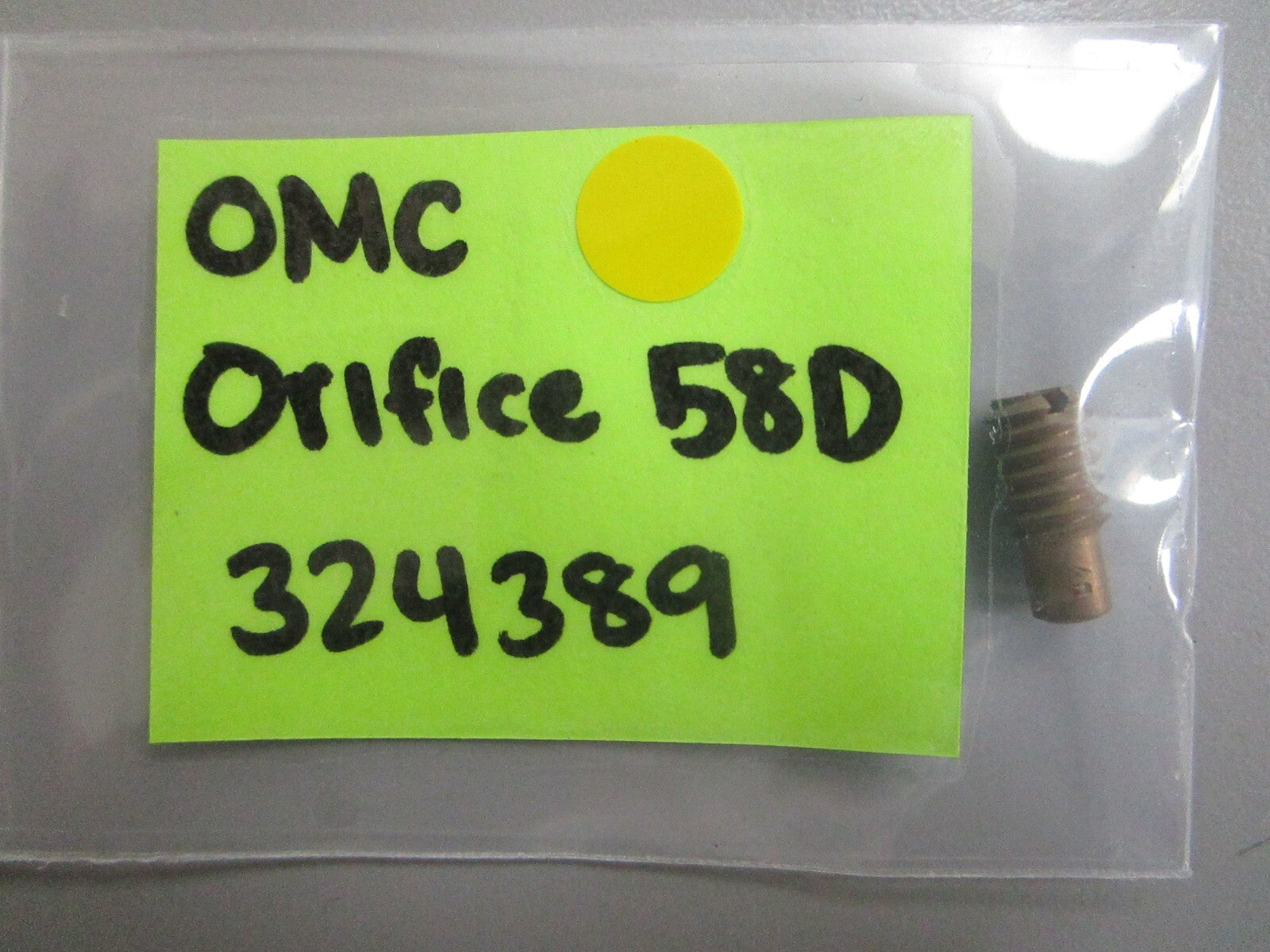 *NEW OEM* 0810 OMC Johnson Evinrude Orifice .058D 324389 0324389