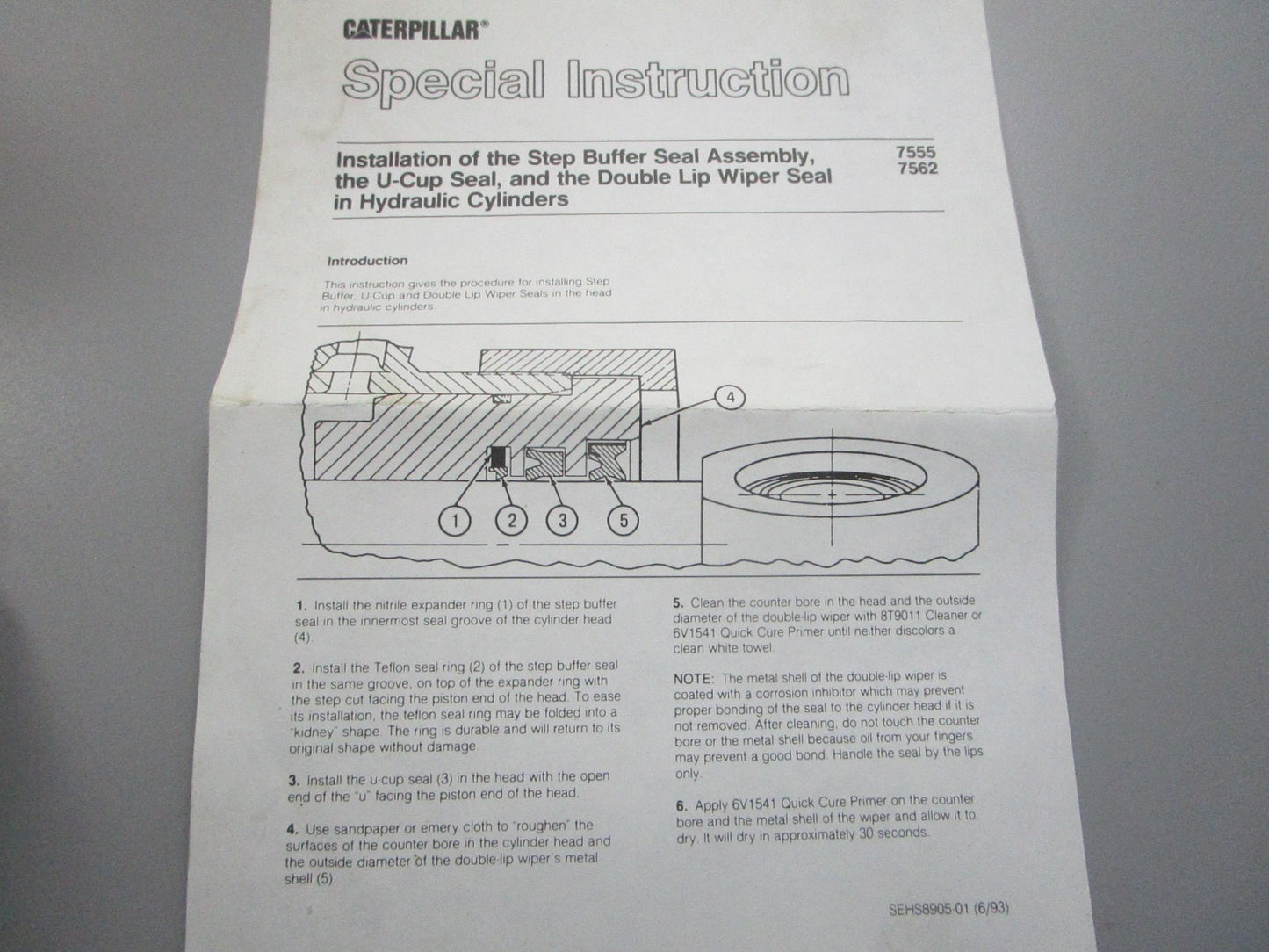 NEW OEM 7X-2762 CAT Cylinder Seal Kit 0810