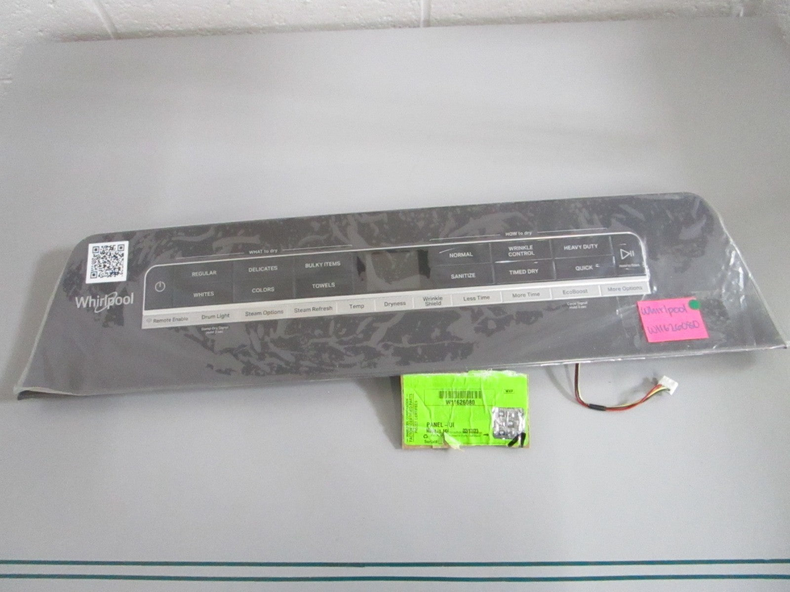 Whirlpool NEW OEM Dryer UI Fascia Control Panel W11626080 NOS Genuine Part 0820