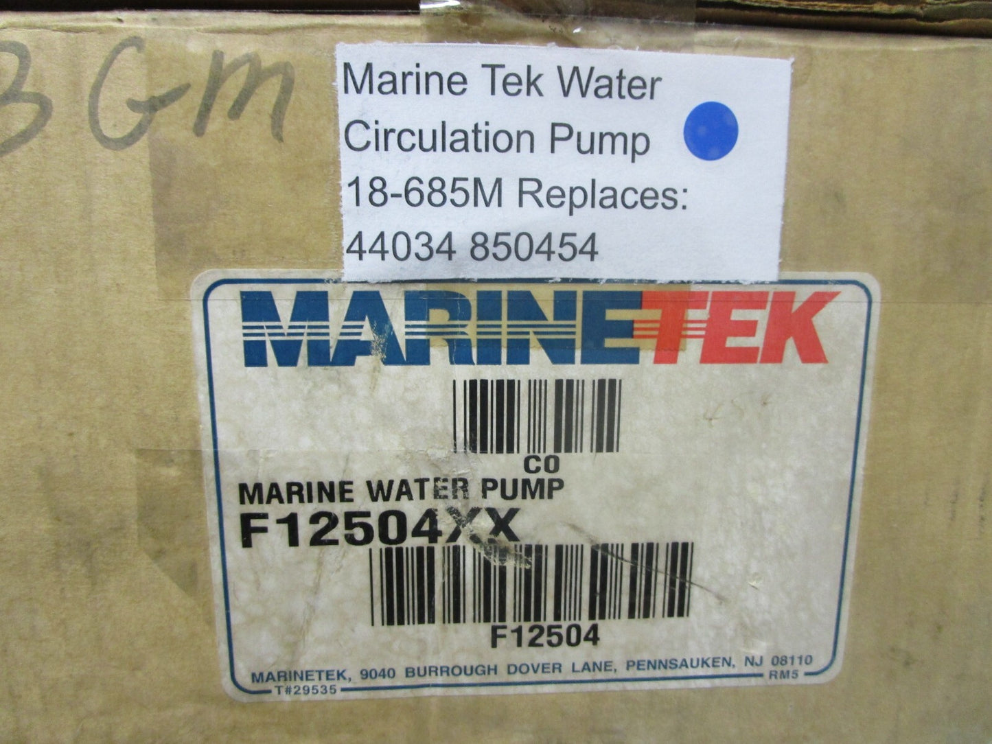 *NEW* 0720 Marine Tek Water Circulation Pump 18-685M Replaces: 44034 850454