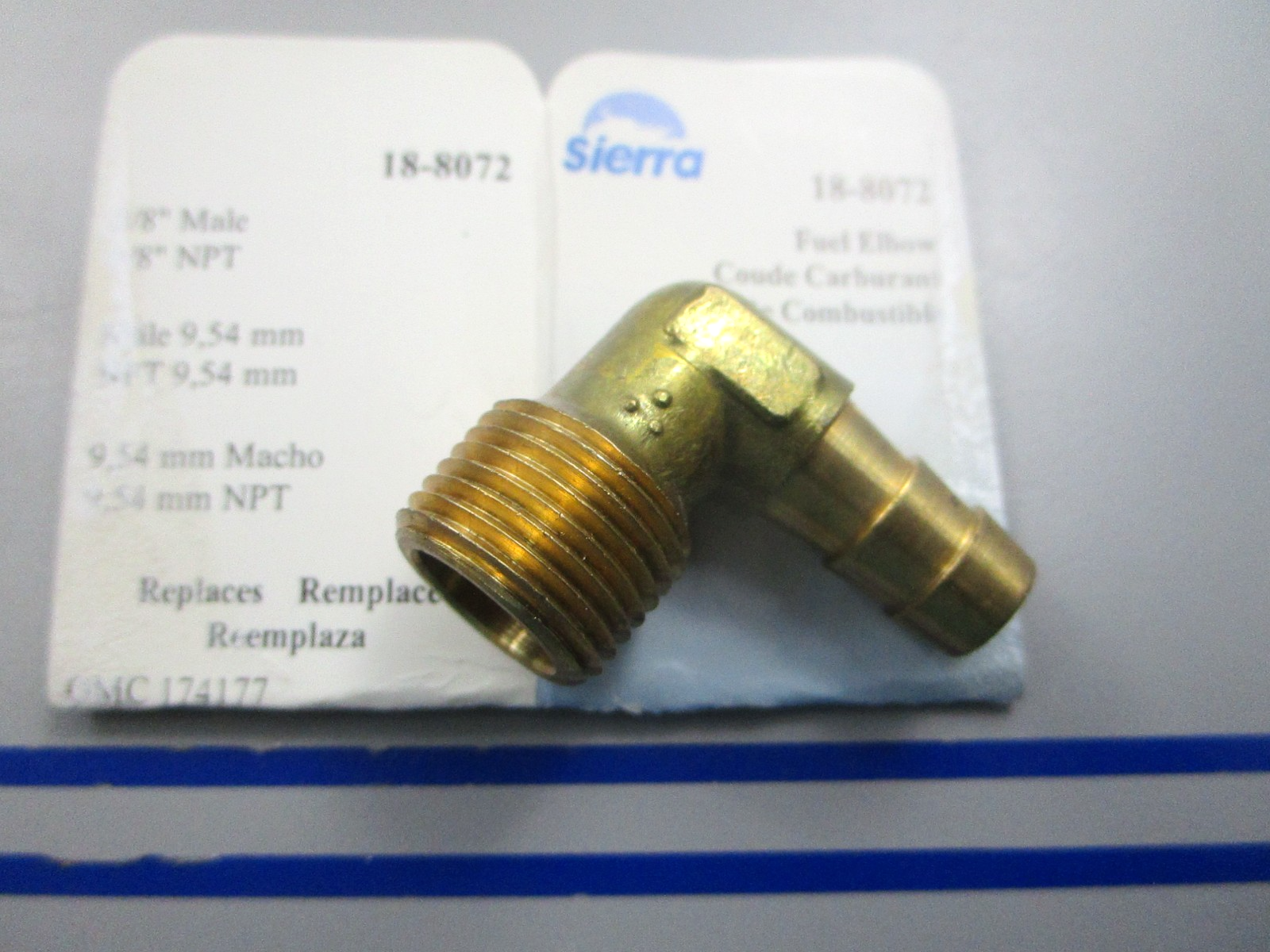 NEW 18-8072 Replaces: OMC 174177 0174177 Sierra Fuel Elbow 0810
