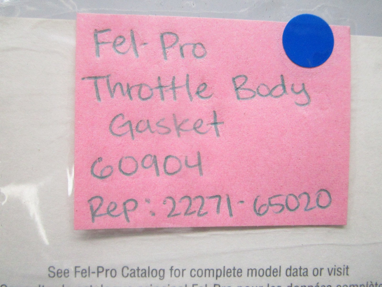 *NEW* 0810 Fel-Pro Throttle Body Gasket 60904 Replaces: 22271-65020