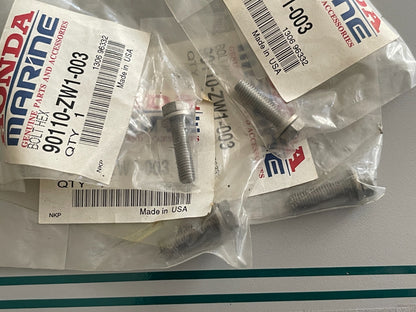 NEW OEM (LOT OF 4) 90110-ZW1-003 Honda Hex Bolt 0810