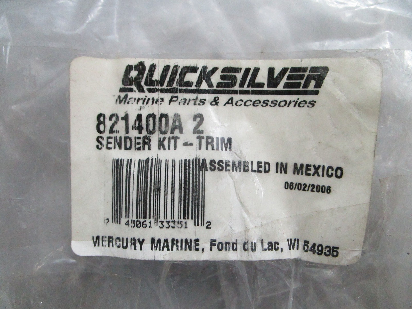 *NEW OEM* 0820 Mercury Quicksilver Trim Sender Kit 821400A2