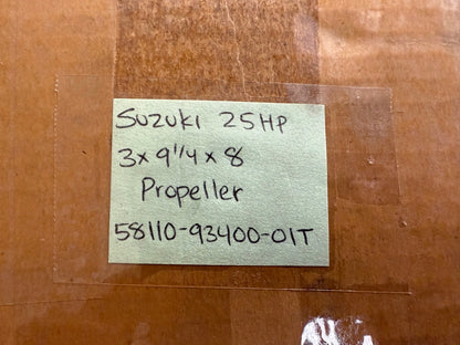 *NEW OEM* 0820 Suzuki 25hp 9¼ × 8 Propeller 58110-93400-01T