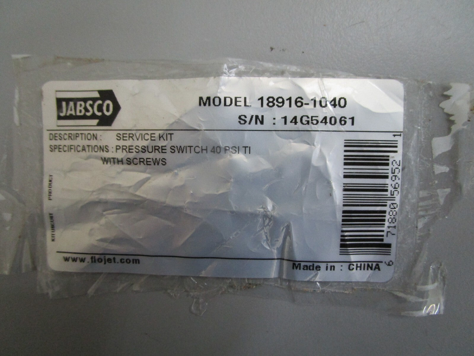 *NEW OEM* 0820 Jabsco 40PSI Pressure Switch 18916-1040