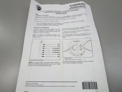 NEW OEM 765023 0765023 OMC Johnson Evinrude Command Tester Kit 0810