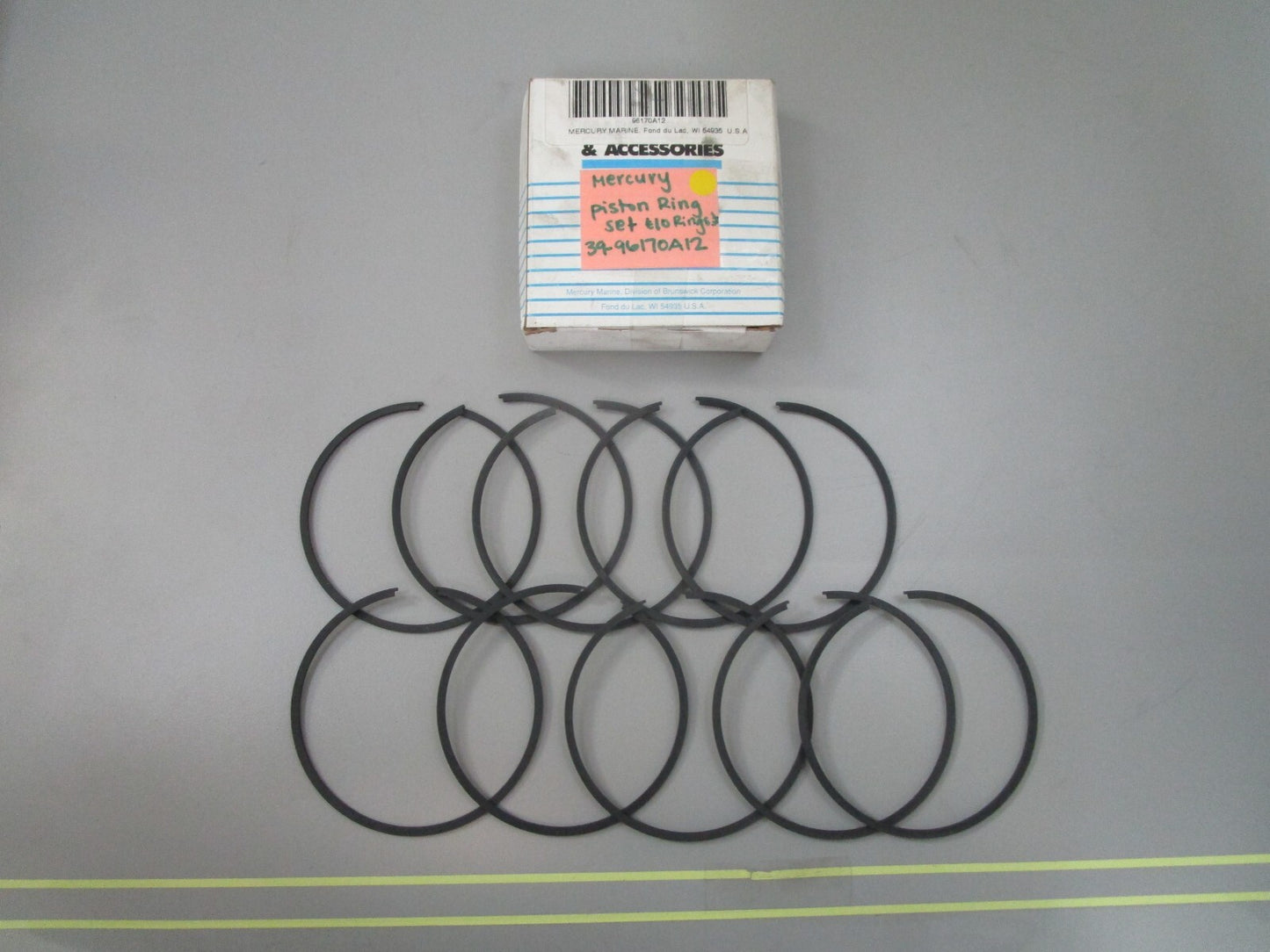 *NEW OEM* 0810 Mercury Quicksilver Piston Ring Set (10 Rings) 39-96170A12