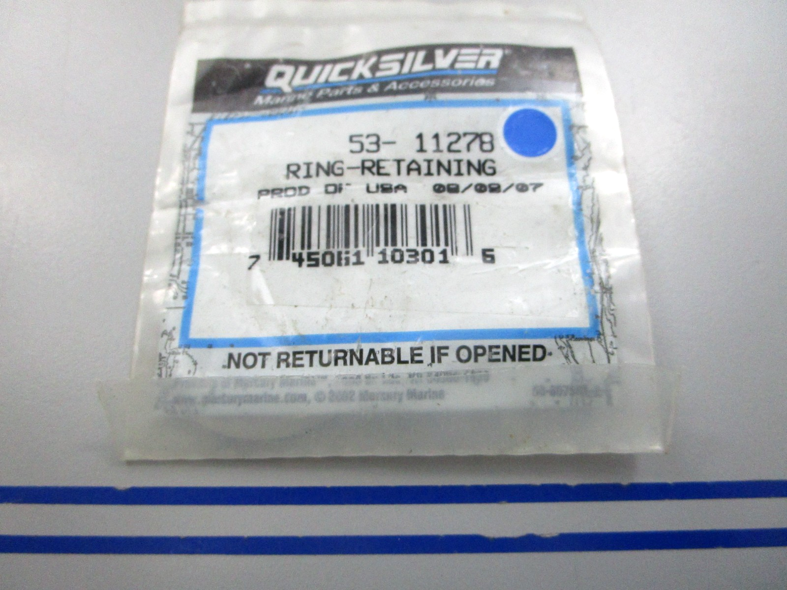 NEW OEM 53-11278 Mercury Quicksilver Retaining Ring 0810