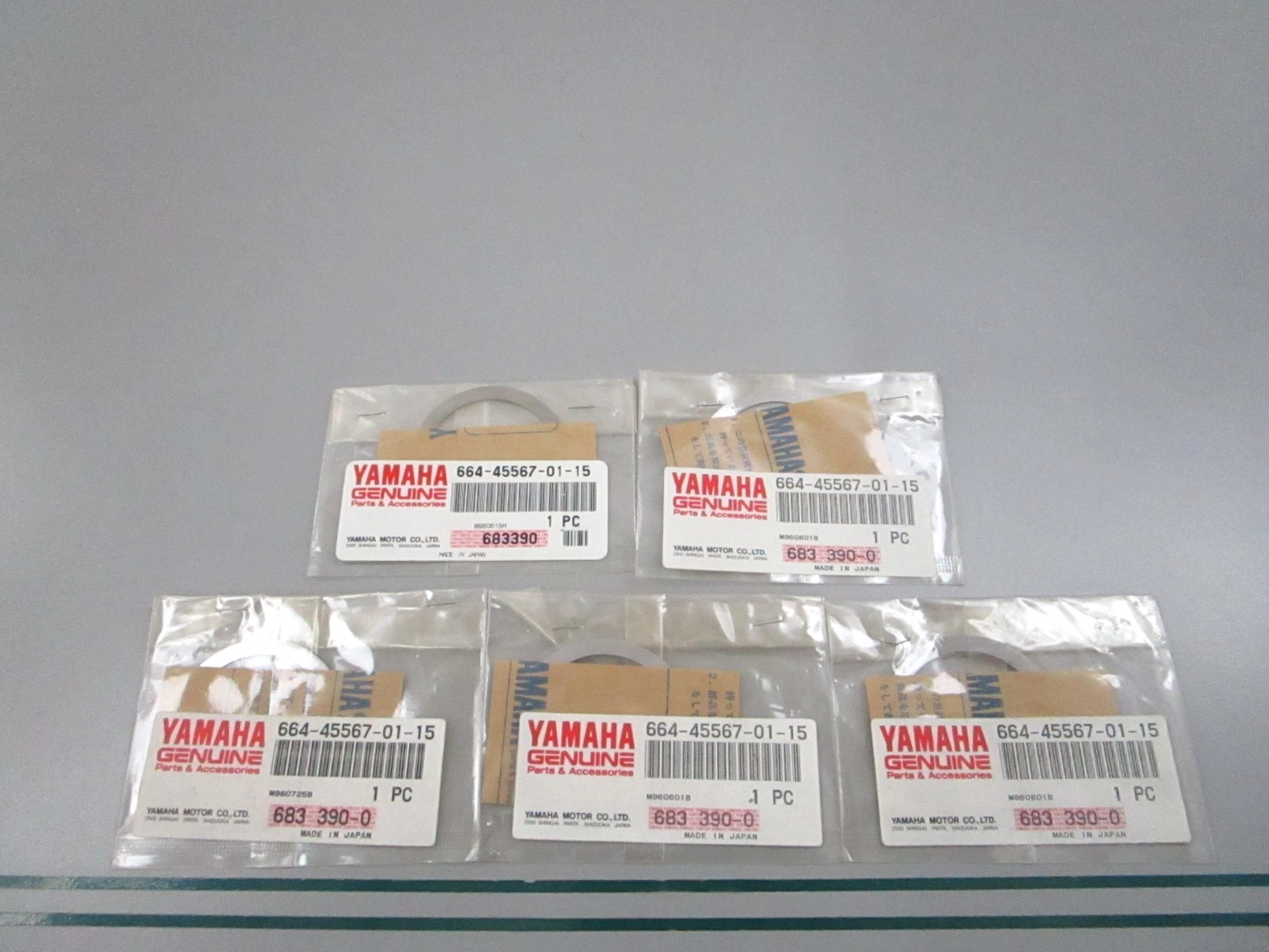 NEW OEM (LOT OF 5) 664-45567-01-15 Yamaha  Shim (T: 0.15mm) 0810